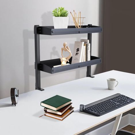 16-Zoll-Klemmregal, Multifunktions-Desktop-2-Ebene-Regaleinheit, Desktop-Erweiterungsmanager, modernes Desktop-Display-Regal für Desktop-Zubehör (1/5)