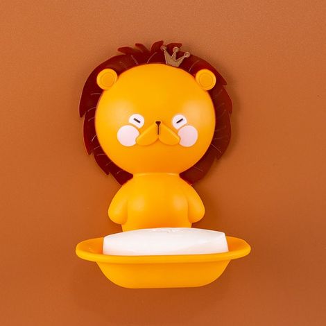 Mignon lion dessin animé en plastique mural porte-savon salle de bain vidange toilette Boîte de rangement-Fei Yu (1/5)