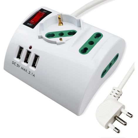 ciabatta Multipresa da Scrivania Tavolo con Presa 3 Prese 3 USB e interruttore extrastar