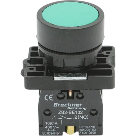 Pulsante di ritorno verde 1NO+1NC, 400V/10A LAY5 (1/5)