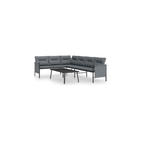 Salon de jardin 2 pcs anthracite acier (1/5)