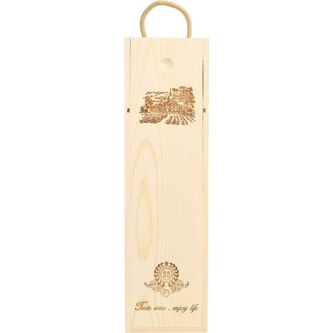 Coffret à vin portable en bois, style rétro, élégant coffret de rangement pour bouteilles de vin en pin, coffret cadeau (1/5)