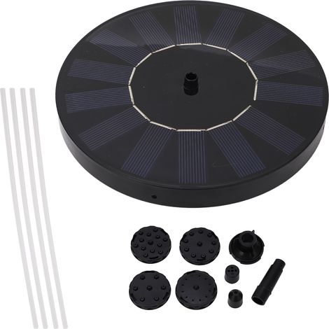 Pompe solaire 7V 1.5W avec 6 buses pour fontaine, bassin, piscine et aquarium (1/5)