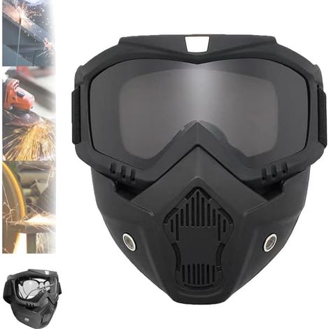 Masque de soudage amovible, anti-éblouissement, anti-UV, anti-buée, à atténuation automatique, offrant un large champ de vision pour le soudage, la découpe, le meulage et le cyclisme. (1/2)