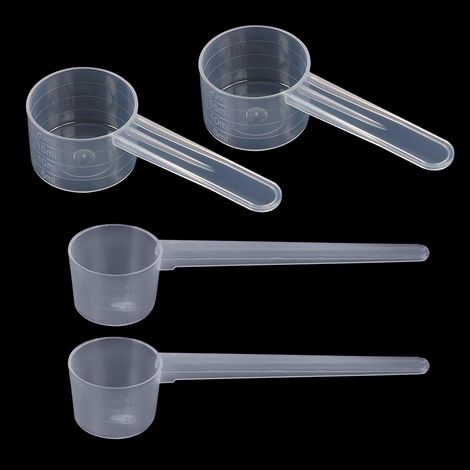 Lot de 4 cuillères doseuses transparentes graduées en 5 g et 10 g - Pâtisserie - Cuillères doseuses en grammes