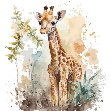 Papier peint panoramique Enfants - Girafe - 130 cm x 84 cm (1/2)