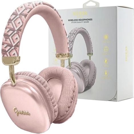 Cuffie Bluetooth Guess GUBHK1GCTCSP rosa con logo Gcube in metallo. (1/5)