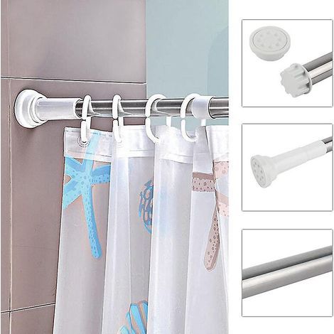 Kinlo 50-80 cm schwenk- und verstellbare Duschstange, auch als Kleiderstange/Spannstange verwendbar mit sicherer, bohrfreier Montage im Schrank (1/5)