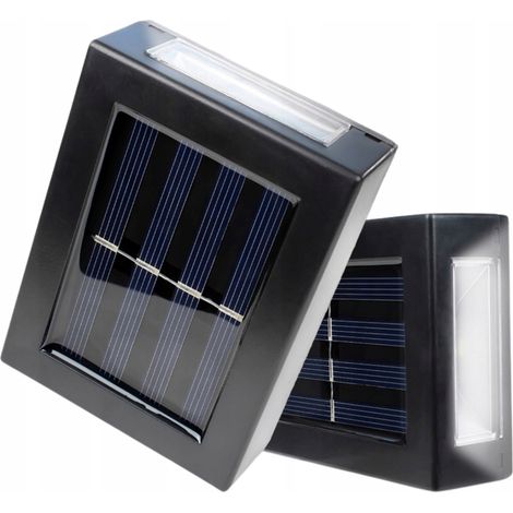 Lámpara de pared LED solar impermeable (2 unidades) - Lámpara de jardín con luz hacia arriba/abajo (1/3)
