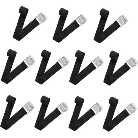 11 PCS Sangle D'Arrimage 240CM Sangle Porte Velo Sangle de Serrage Sangle de Fixation avec Boucle Réglable pour Porte Vélo Moto Voiture Charge Maximale 500 kg (Noir) (1/5)