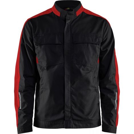 Veste de travail industrie stretch 2D 4444 - Noir/Rouge XXXL (1/5)