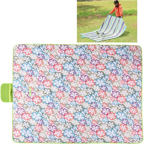 Tapis de pique-nique 145/200, nappe de pique-nique, tapis d'extérieur pour cours, tapis de tente épais, tapis en tissu Oxford, motif floral (1/5)