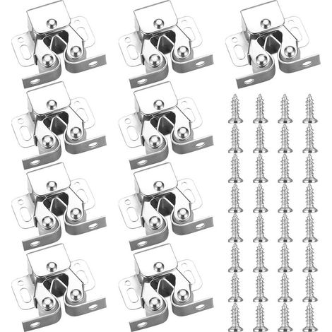 Set of 10 double roller locks for cabinet doors, wardrobe doors, closet doors (1/5)
