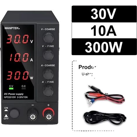 Alimentation de laboratoire, contrôle de tension réglable, affichage numérique, 3 Chiffres 30V 10A, 220V Prise EU (1/2)