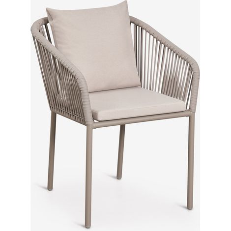 Sedia da pranzo con braccioli in corda intrecciata Arhiza Classic SKLUM