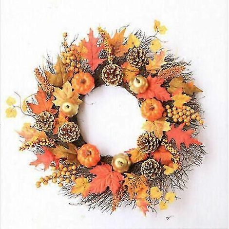 Herbstkranz für die Haustür, großer Kürbiskranz, Erntedankkranz, Herbstdekoration (1/3)