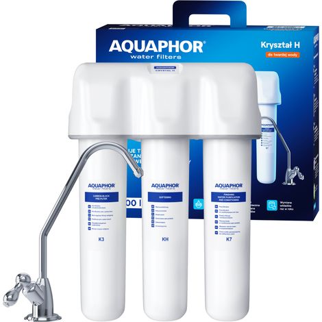 Filtro sottolavello Aquaphor Crystal H, riduce il calcare, filtrazione a 3 stadi fino a 6000 litri. (1/5)