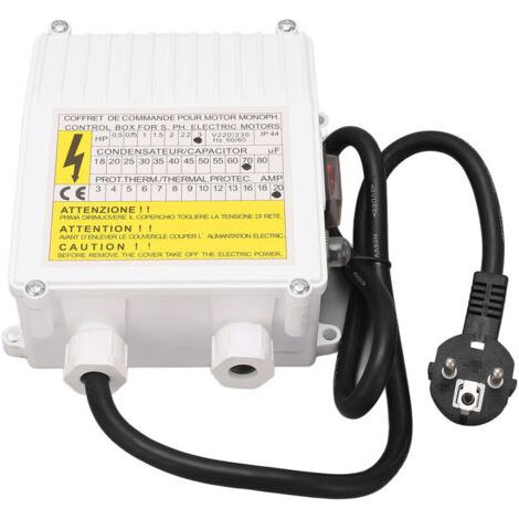 Bote de commande de pompe de puits profond, contrleur de commutateur Submersible domestique 3,0hp 2,2kw 70uf 20A prise ue 220V A (1/5)