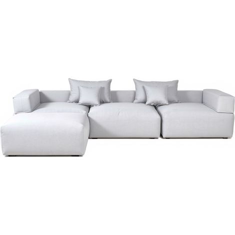 HOME DELUXE Outdoor Sofa ALAZIA – Hellgrau XL, Aluminium 330 x 250 x 65 cm Modulares Design mit Fast-Dry Komfort Outdoor Sofa, Gartenmöbel, Loungesofa, wasserabweisend, modular (1/5)