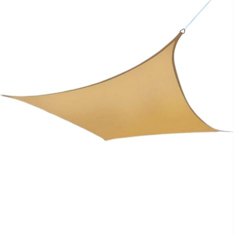 Voile d’ombrage carrée 3x3m, HDPE respirant UPF50+, beige, pour jardin et terrasse (1/5)