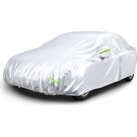 Bâche de voiture argentée résistante aux intempéries, tissu Oxford 150 D berline, jusqu'à 480 cm (1/5)