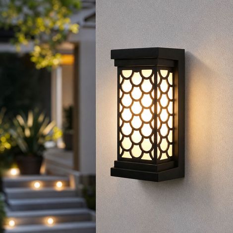Applique murale extérieure LED IP65 étanche, détection de mouvement et lumière crépusculaire, corps en ABS robuste pour jardin, terrasse, balcon (1/4)