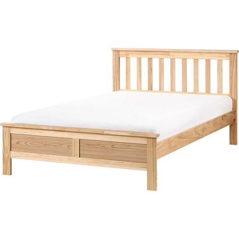 Bett mit Lattenrost Kiefernholz MAYENNE 120 x 200 cm Hellbraun