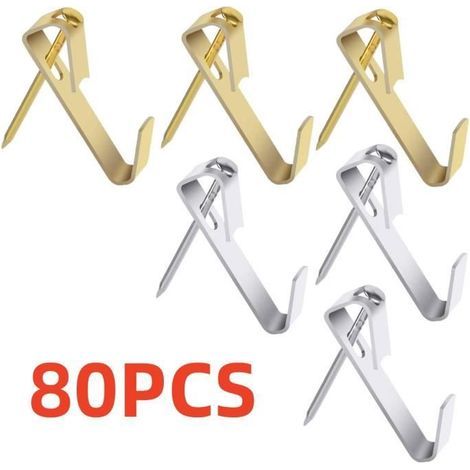 Photo Frame Hooks - 80-Piece Picture Hanging Kit - High-Quality Metal Wall Hooks (1/4)