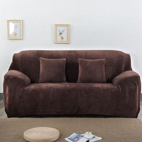 Housse de Canapé 1 2 3 4 Places (coussin non inclus) Couleur Unie Housse de Protection en Facile à Installer Tissu élastique Extensible Lavable en Machine Couverture de Canapé(2 places : 145-185cm) (1/3)