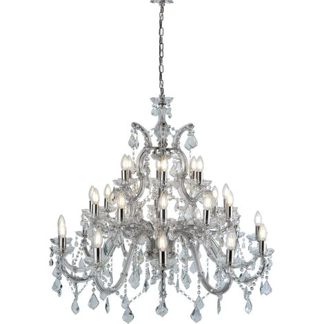 Searchlight Marie Therese - Lustre en cristal à 30 ampoules au fini chromé, E14 (1/5)