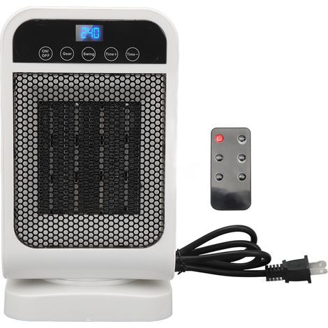 Radiateur soufflant vertical 1500W, tête oscillante, écran tactile, télécommande, chauffage PTC silencieux pour salle de bain, prise US 110V (1/5)