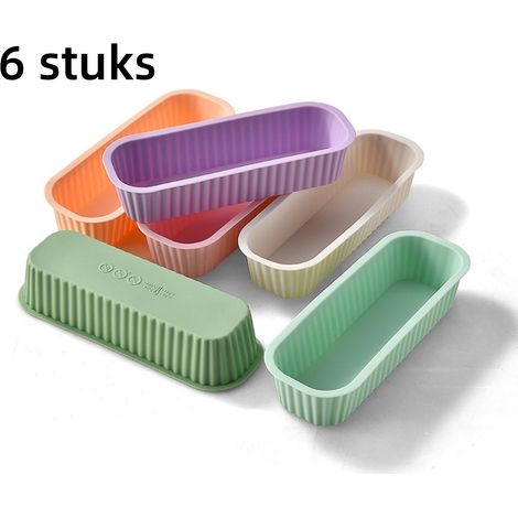 Ensemble de 6 pièces - Moulages en silicone - Moulages à Toast - Muffins rectangulaires - Moulages à gâteau - Plaques 563, 16.5 (1/5)