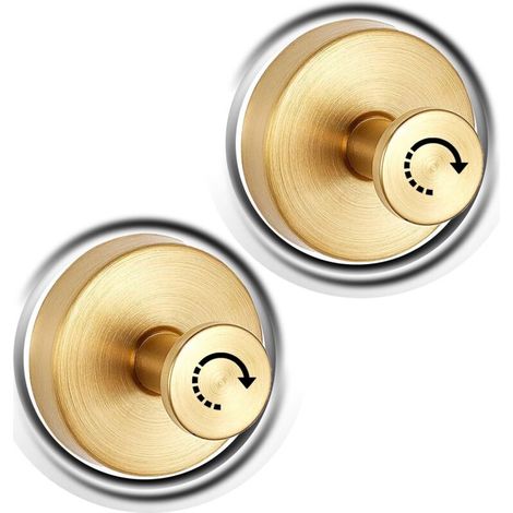 Saugnapfhaken, wasserdichte Saugnapfhaken, abnehmbar und wiederverwendbar, selbstklebende Haken für Bad, Küche (golden 2) (1/5)