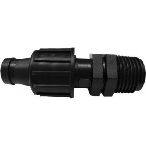 ADAPTADOR MACHO DE CINTA DE RIEGO 16MM A 34  PERMITE LA UNION DE CINTA DE RIEGO POR GOTEO DE 16 MM A 34 MEDIANTEADAPTADOR  OFERTA EXCLUSIVA