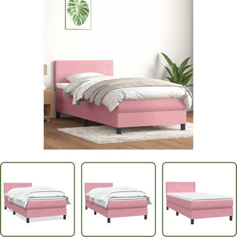 Matratze - Boxspringbett mit Matratze Rosa 80x220 cm Samt (1/5)