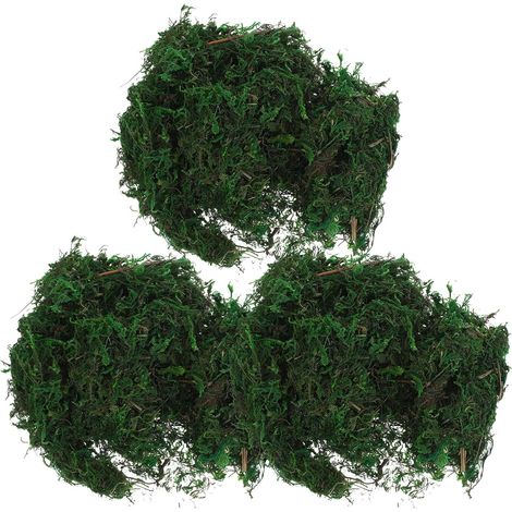 3 Packs de Mousse Artificielle Verte Décorative en Plastique pour Décoration Intérieure et Extérieure Aspect Réaliste et Base Naturelle (1/5)