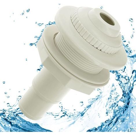 Buse d’entrée piscine acier – tête pivotante réglable 32/38 mm + raccord tuyau 14 cm – accessoire filtration compatible bassins hors-sol (1/4)