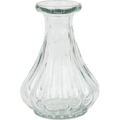 Vase Soliflore en Verre Recyclé, Transparent, 10 cm – Décoration de Table Élégante (1/5)