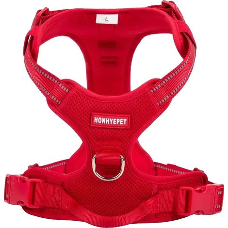 Arnés reflectante para mascotas, diseño cómodo, ROJO, M (1/2)