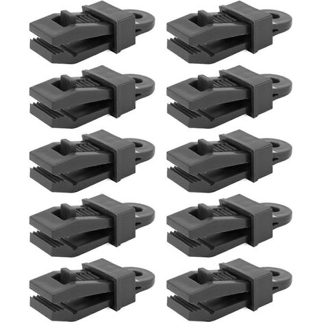 Lot de 10 pinces à bâche professionnelles coupe-vent et fixations en plastique (1/5)