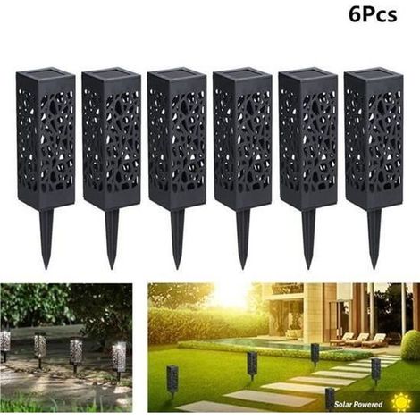 6pcs Lampe solaire exterieur de jardin, Borne solaire jardin, Borne jardin solaire sol, Lampe de jardin exterieur sur pied . (1/4)