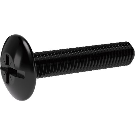 Spezialschrauben M6x30 passend zu Schrankrohrlager Oval 4/5/6, Stahl schwarz matt verzinkt - 100 Stück (1/3)