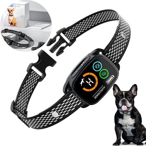 SABIR Collier Anti Aboiement Chiens,Modes Son/Vibration/Vibration Forte, Détection Intelligente des Aboiements, Rechargeable, Étanche IP67, pour Gros et Petit Chien (1/5)