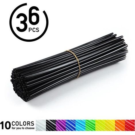 Couvres Rayons - 36Pcs - Noir - 24cm - Universel pour Motocross et Motos Tout-Terrain (1/3)