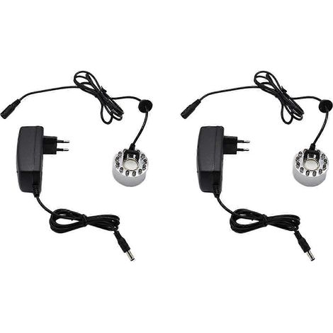 Deux atomiseurs ultrasoniques avec 12 lumières LED à changement de couleur, adaptés aux bassins, fontaines intérieures et extérieures. (1/5)