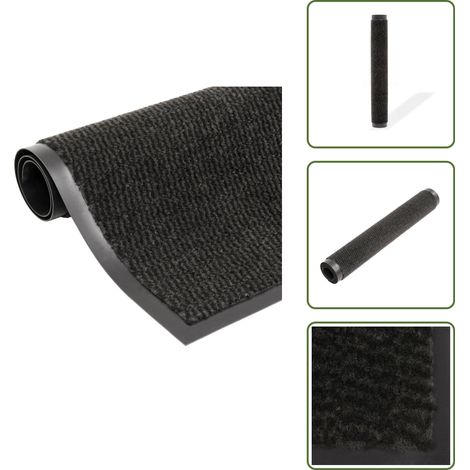 Paillasson rectangulaire 80 x 120 cm Noir - Tapis D'entrée - Paillasson Intérieur - Tapis Absorbant - Tapis Antidérapant - Tapis Extérieur (1/5)