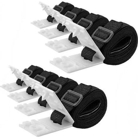 8-teiliges Befestigungsset für Schwimmbad-Solarplanen, Haltegurte und Clips, mit selbstklebenden Nylongurten und Platten.