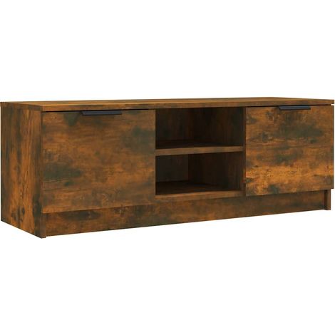 Meuble TV, Étagère TV, Meuble de Salon, Chêne fumé 102x35x36,5 cm Bois d'ingénierie OIB6510E (1/5)