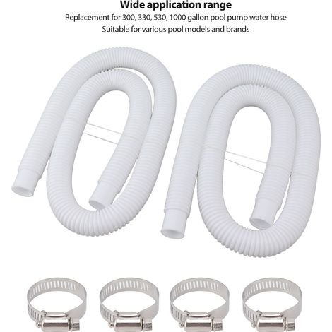 Tuyaux de remplacement pour pompe de piscine 300 330 530 1000 gallons avec colliers PVC. (1/5)