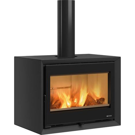 La Nordica Extraflame – Poêle à bois Dante 8,8 kW – Rendement 85,5% – Évacuation fumées Ø 150 mm – Acier noir – Tiroir cendres extractible